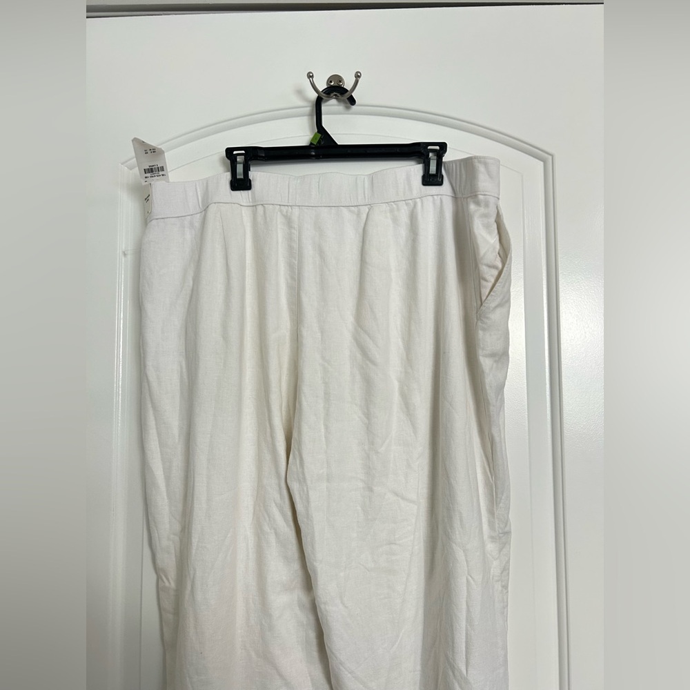 Abercrombie & Fitch 100% linen blend white Linen Trousers pants size XL NWT - Picture 12 of 13